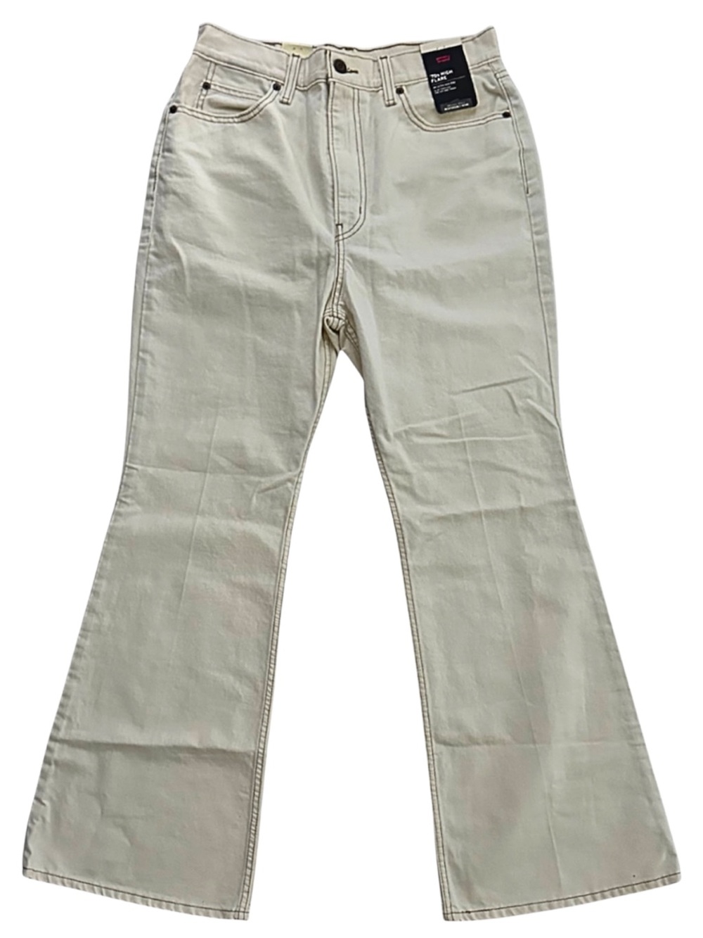 Levi's Premium 70s Flare Jeans 29x32 High Rise Off White Cream NWT